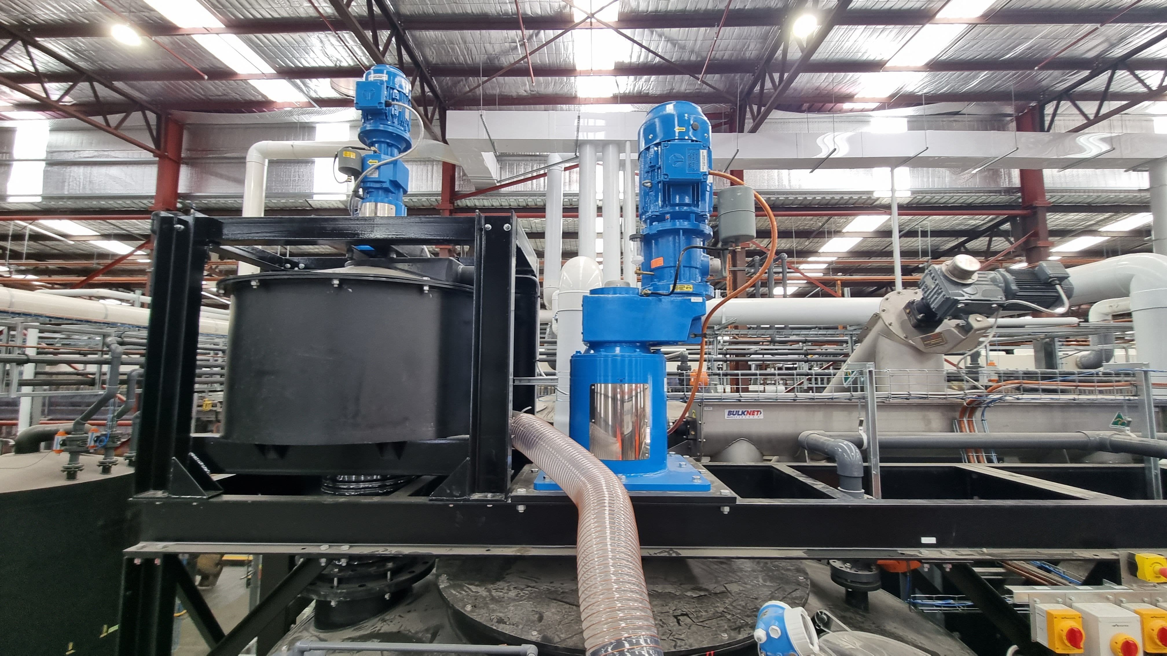 FluidPro  LT-10 Series Top Entry Mixerused in an e-waste processing plant.