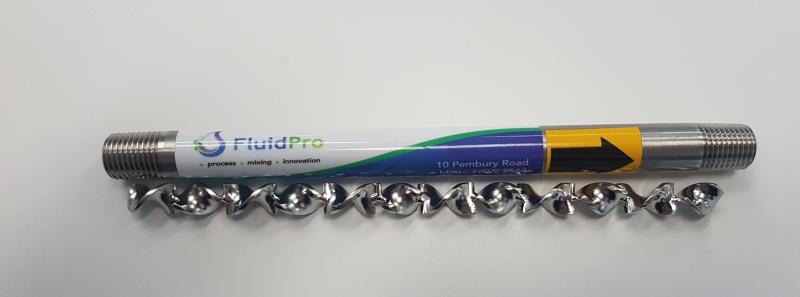Custom size static mixer with 25mm diameter for a customer project.