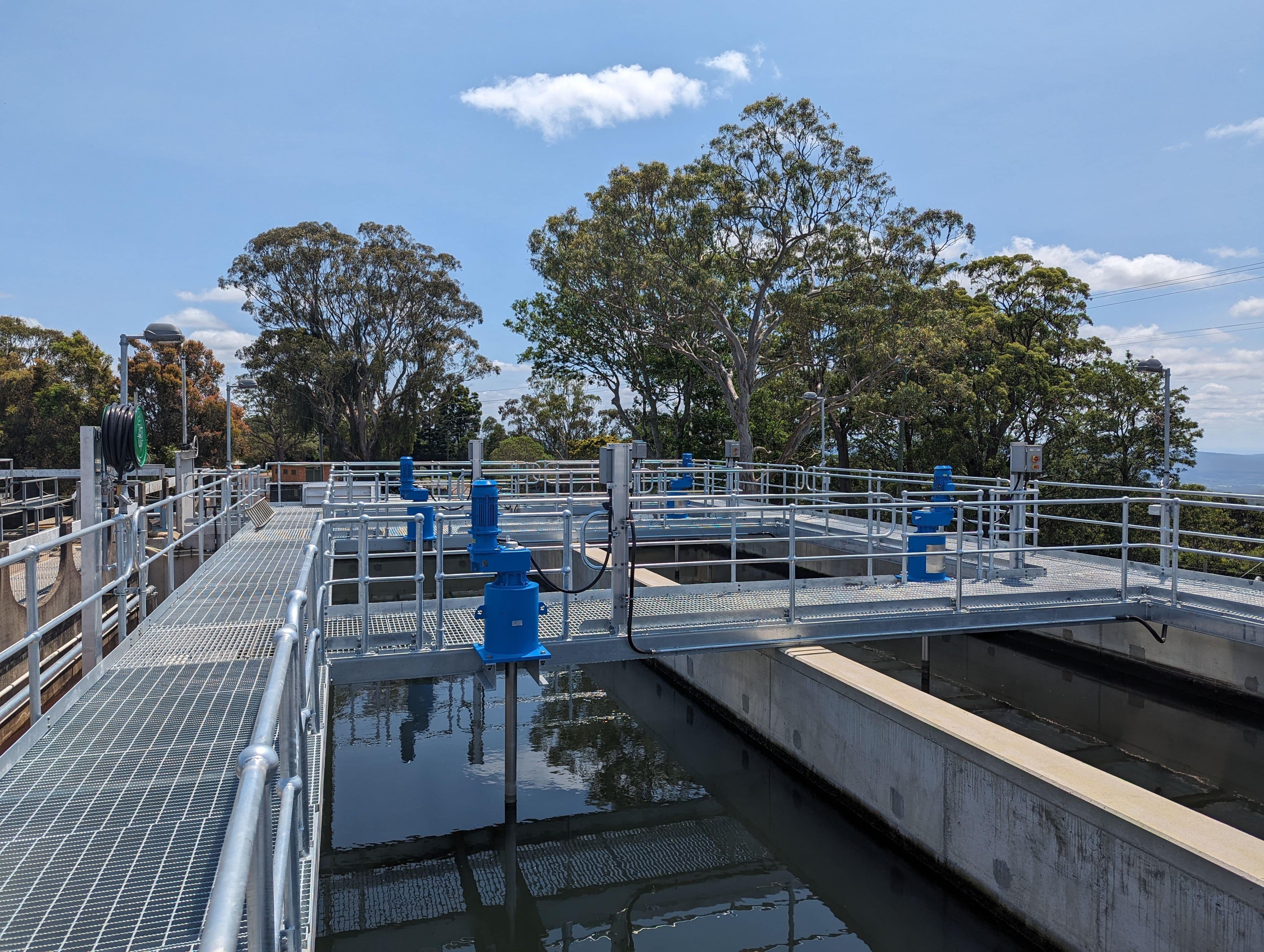 LT-10 Series Top Entry Agitators installed at a water treatment plant