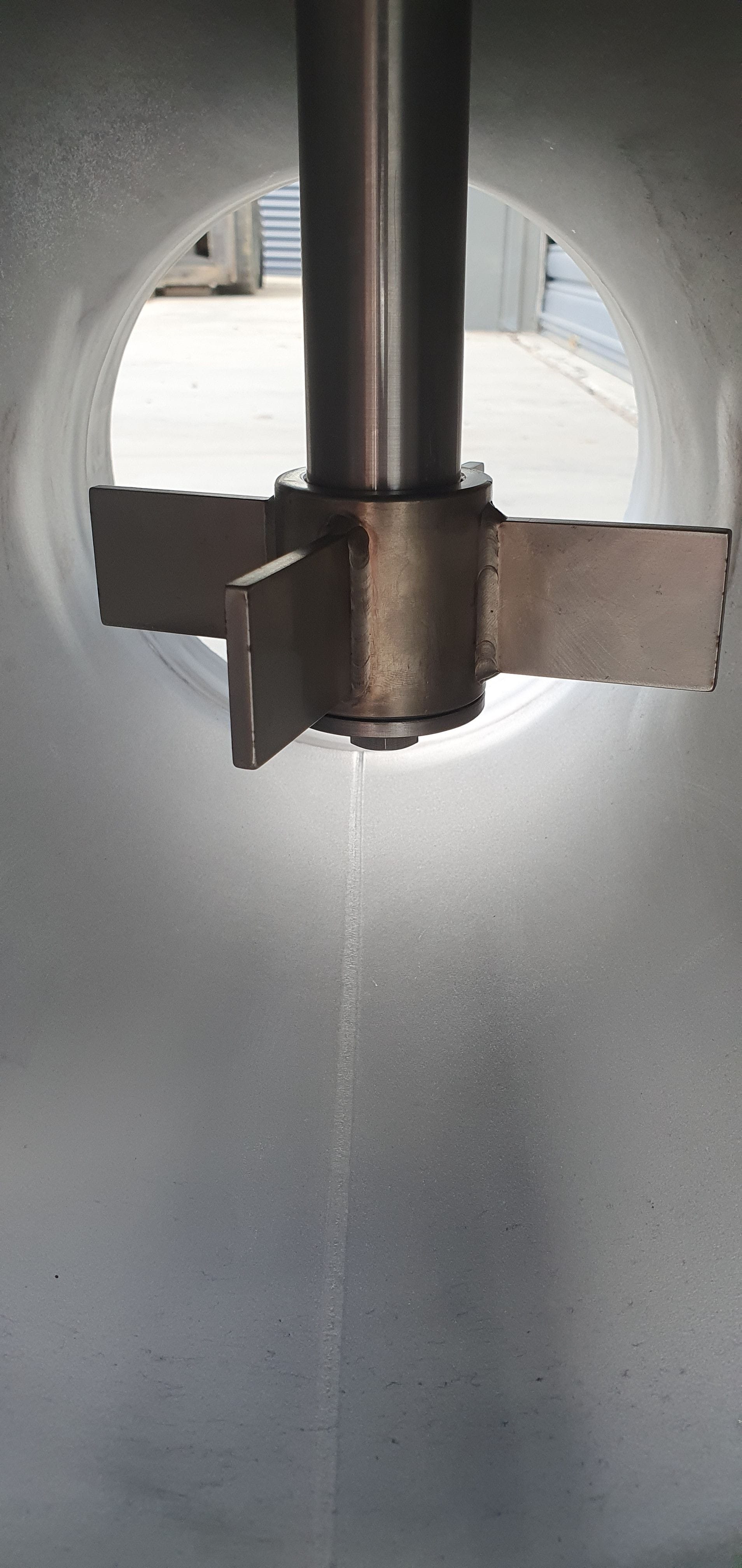 A radial flow impeller for a dynamic mixer. Inline mixers by FluidPro.