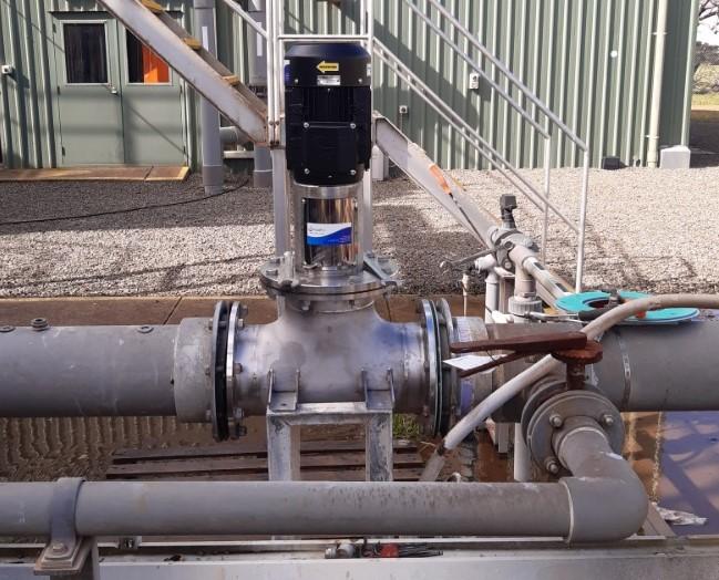 Dynamic inline mixer installed directly into a pipeline for a FluidPro customer.