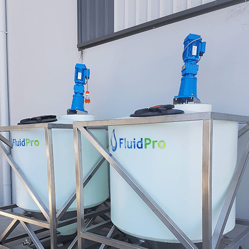 Fluidpro supply customised mixers and mixing systems including IBC tank mixers, top entry mixers, drum mixers, side & base entry and static & dynamic mixers.