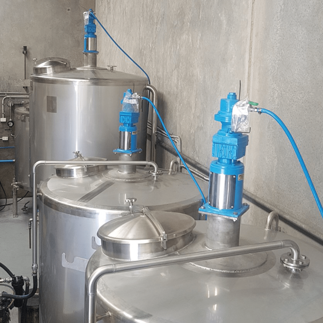 Top entry mixers designed for tank agitation. 